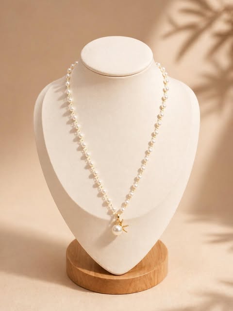 Ivory Bead and Starfish Necklace