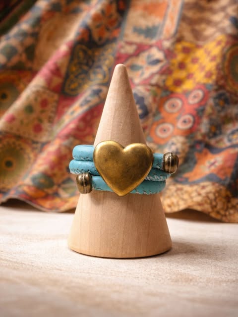Turquoise Cord Heart Accessory